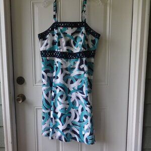 Merona mini Sundress size 16, spaghetti straps, under arm zip 100% cotton, lined
